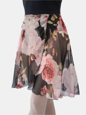 Floral Black Wrap Long Dance Skirt MP339