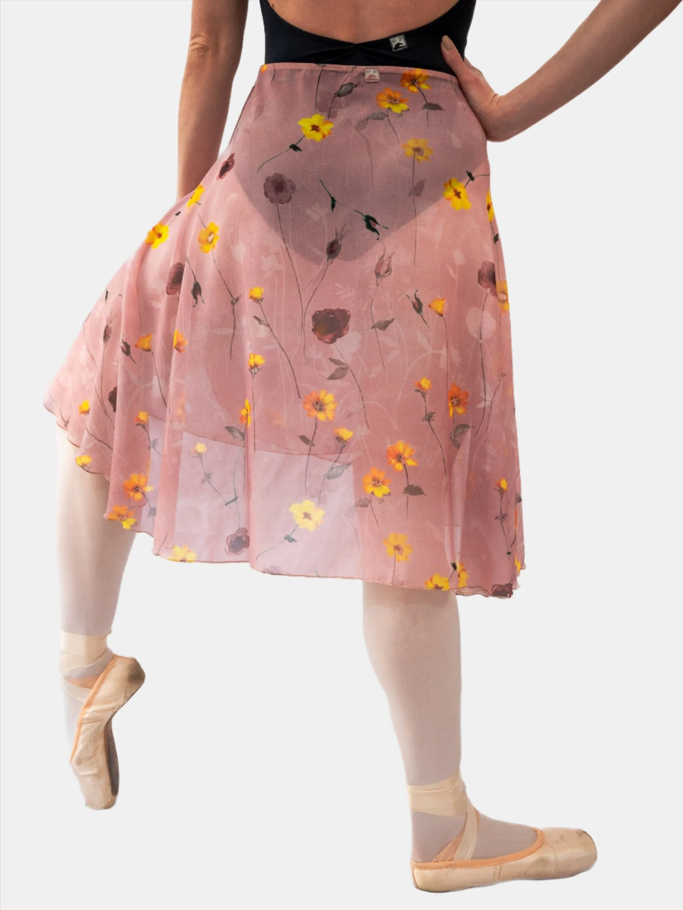 Floral Old Rose Wrap Long Dance Skirt MP310