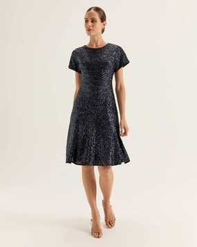 MultiPurposePockets Timeless Waist Fit Sequin Mini Dress