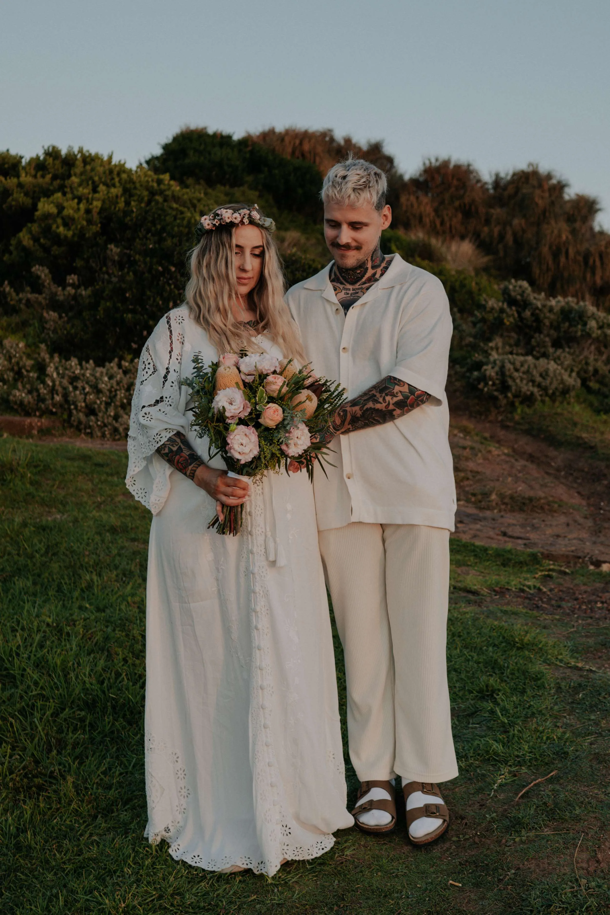 Flower Crown - Blush/Pink Sage Eucalyptus