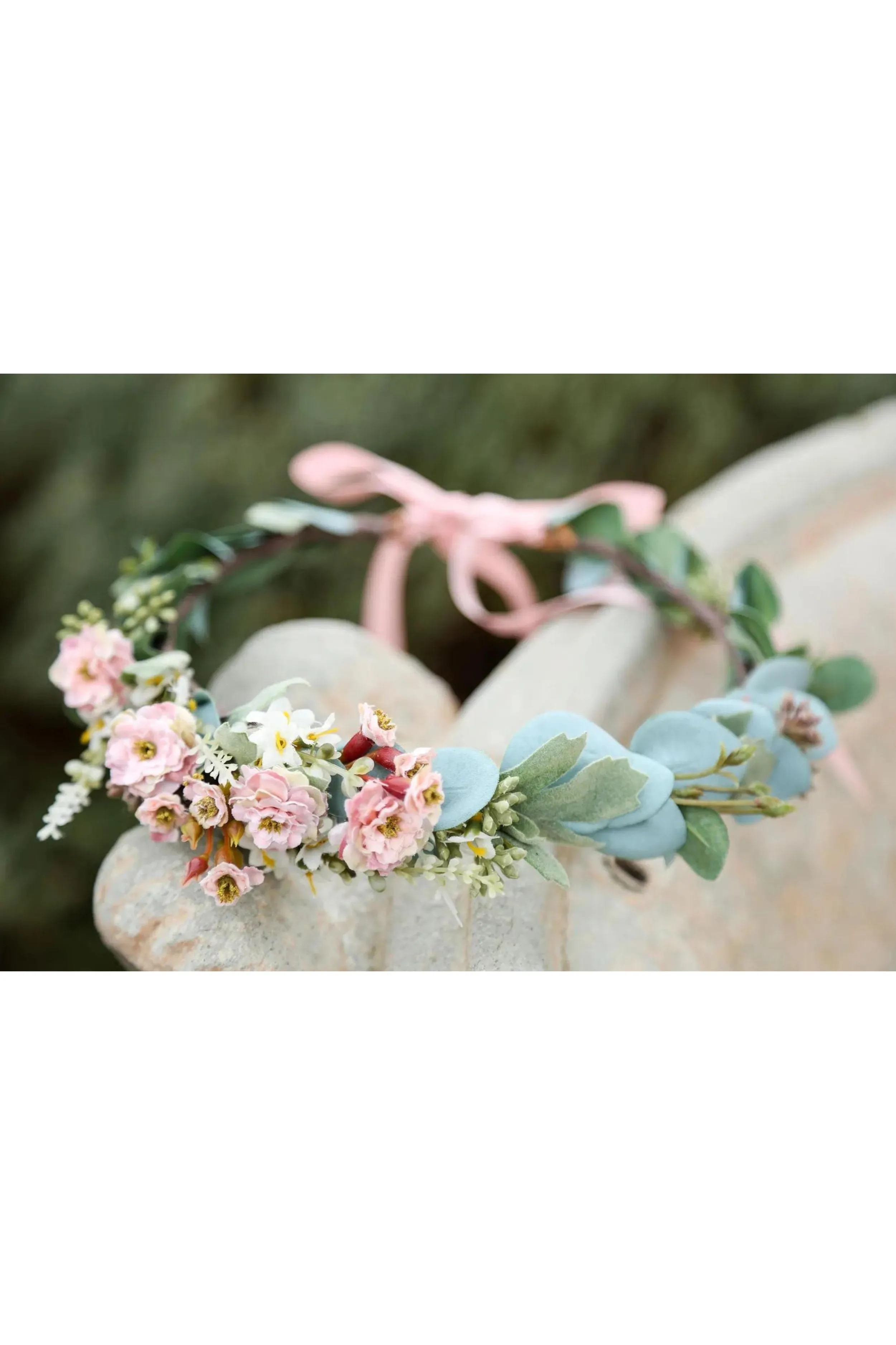 Flower Crown - Blush/Pink Sage Eucalyptus