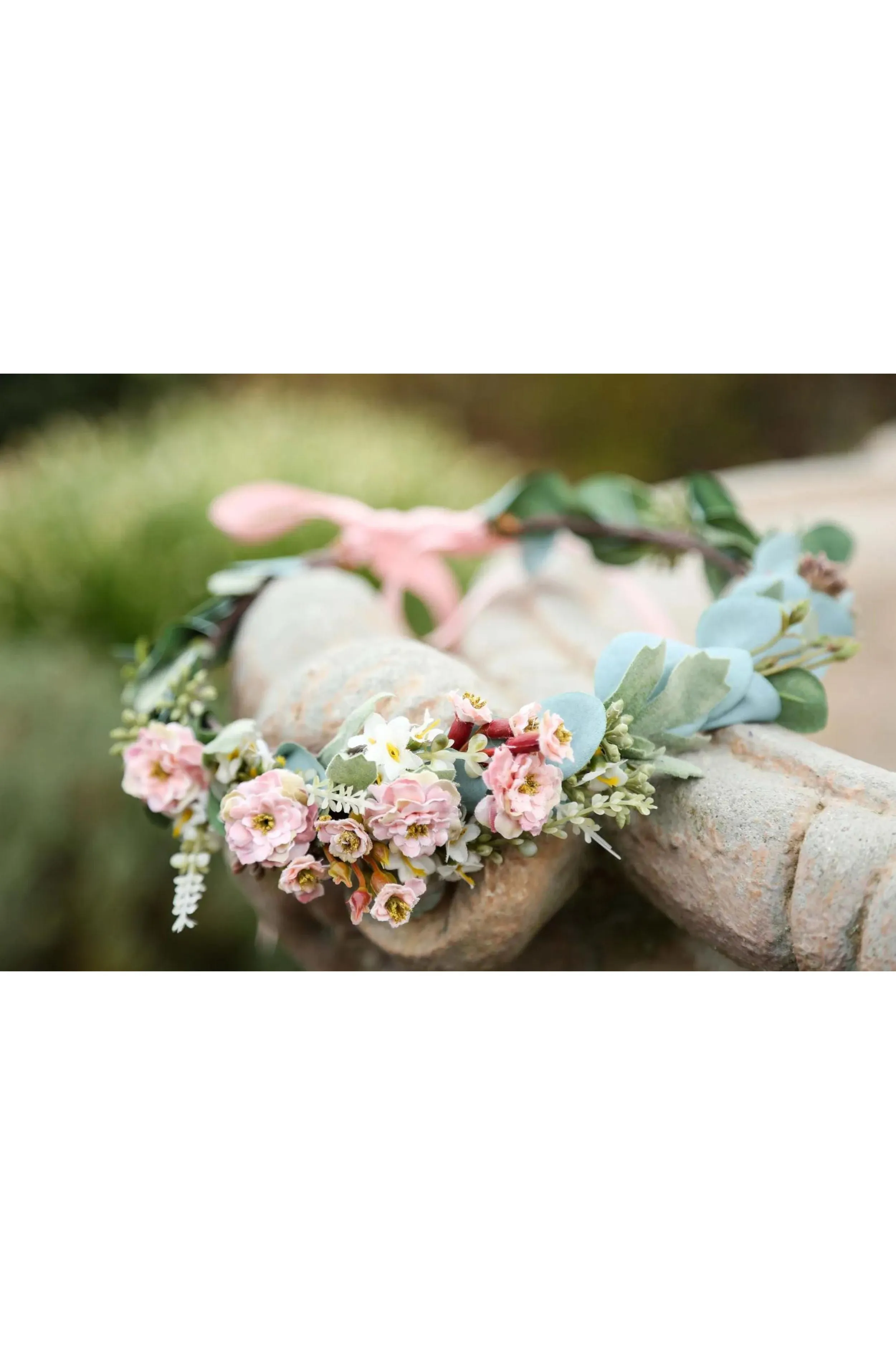 Flower Crown - Blush/Pink Sage Eucalyptus