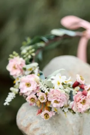 Flower Crown - Blush/Pink Sage Eucalyptus