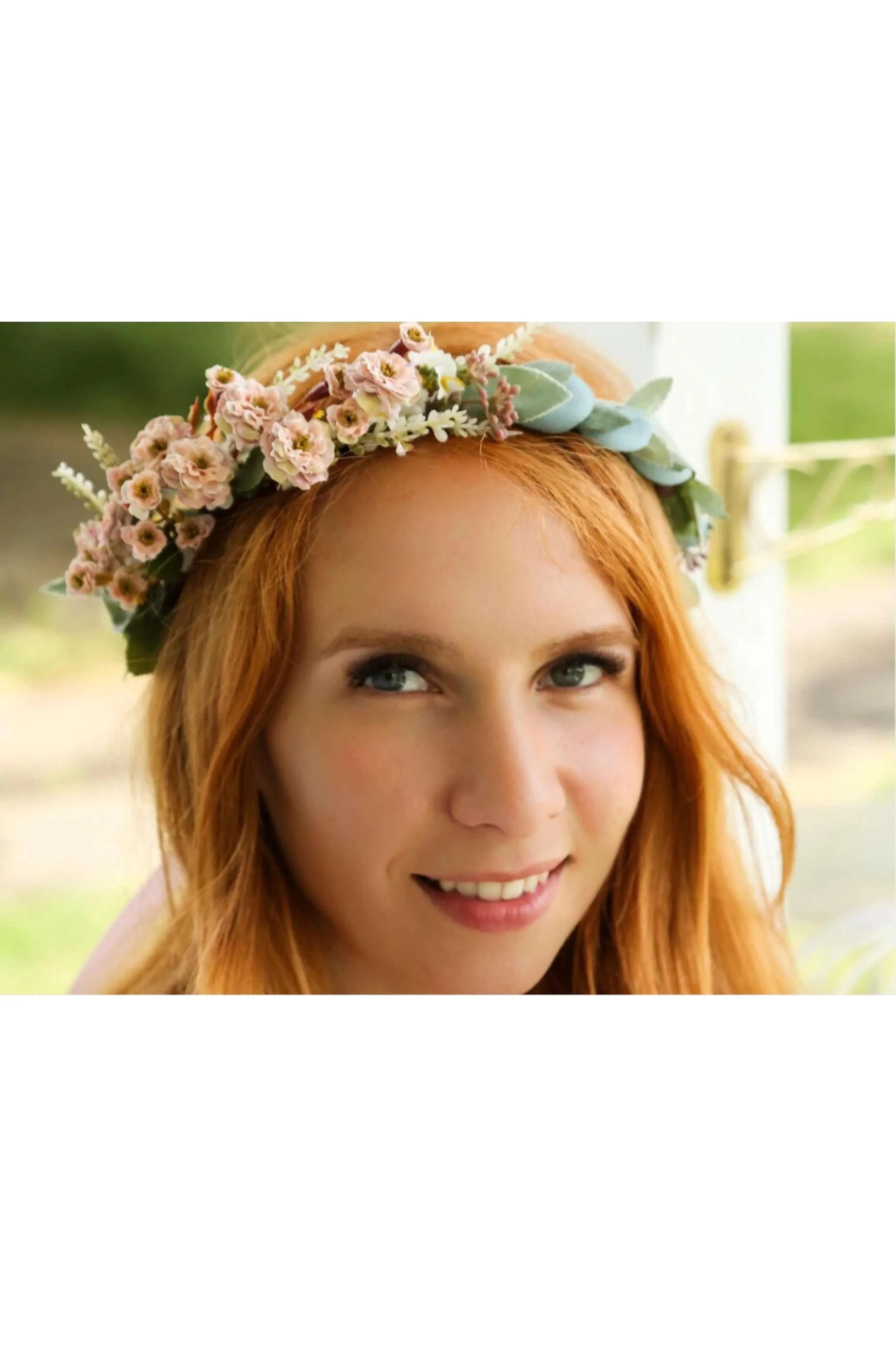 Flower Crown - Blush/Pink Sage Eucalyptus