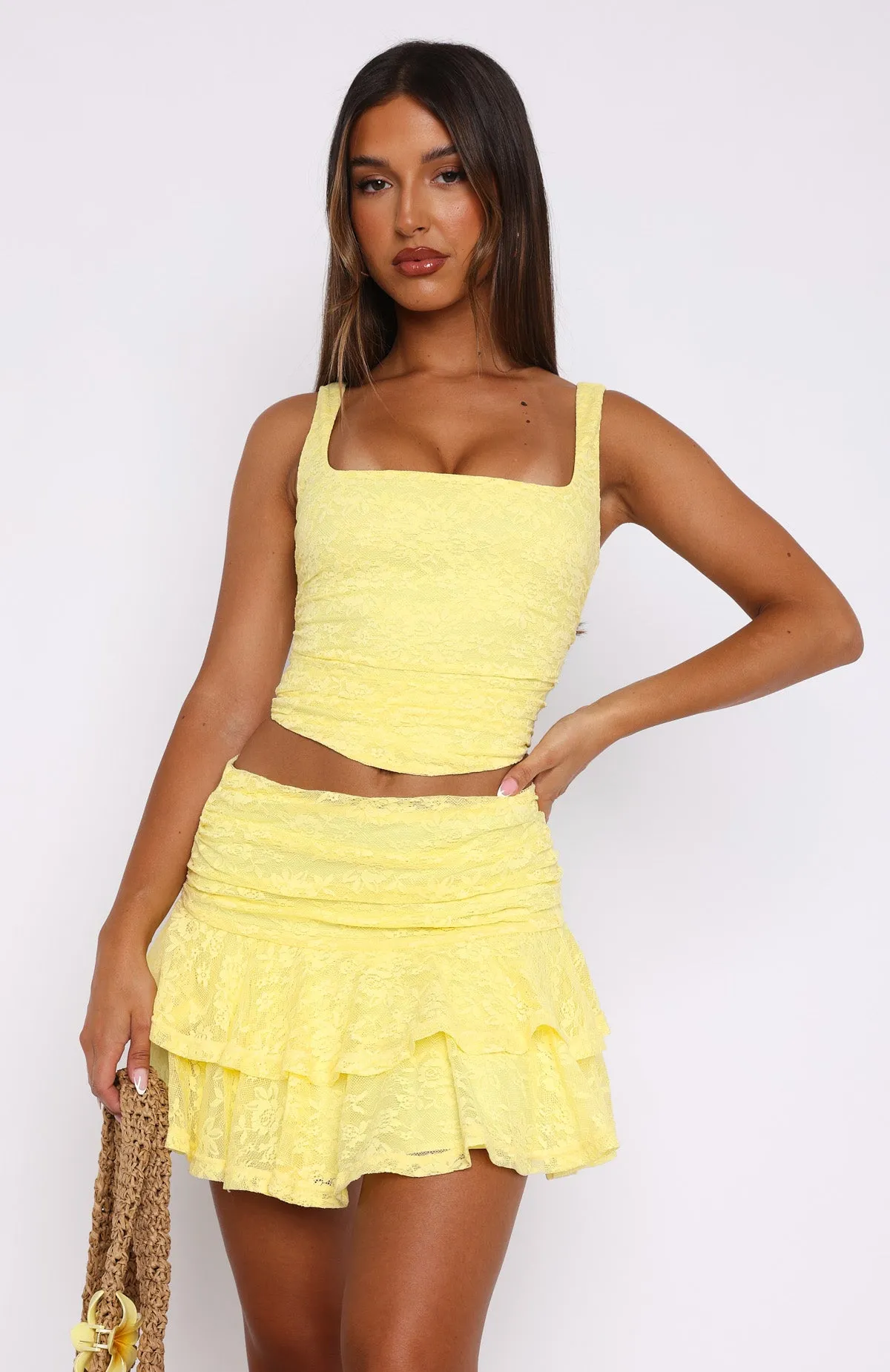 Let's Have Some Fun Lace Bustier Lemon Breathable fabric