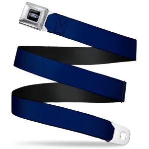 Ford Oval Full Color Black/Blue Seatbelt Belt - Navy Webbing