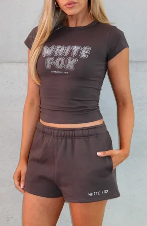 Forever Is Ours Baby Tee Charcoal Flexible Layer