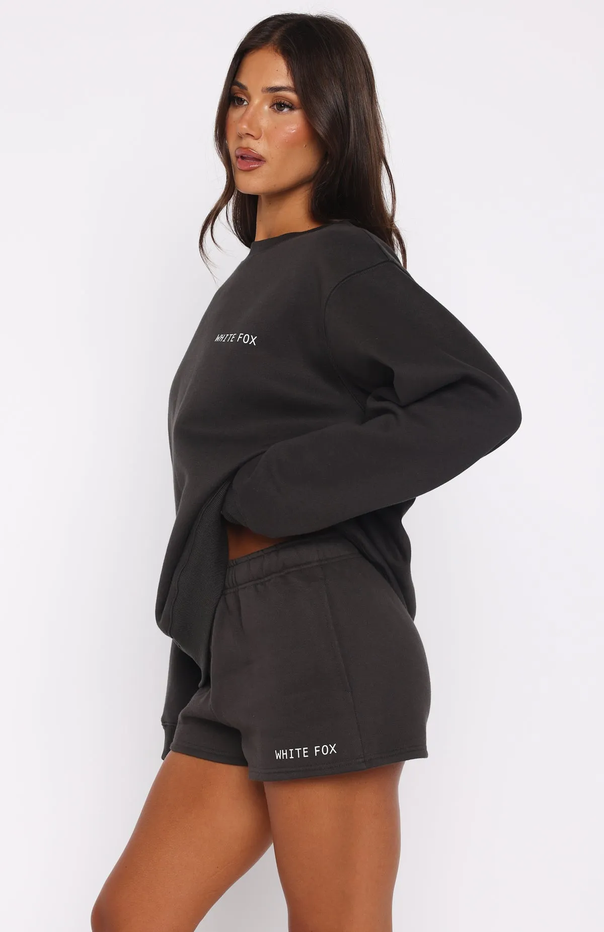 Stylish Drape Forever Is Ours Oversized Sweater Charcoal