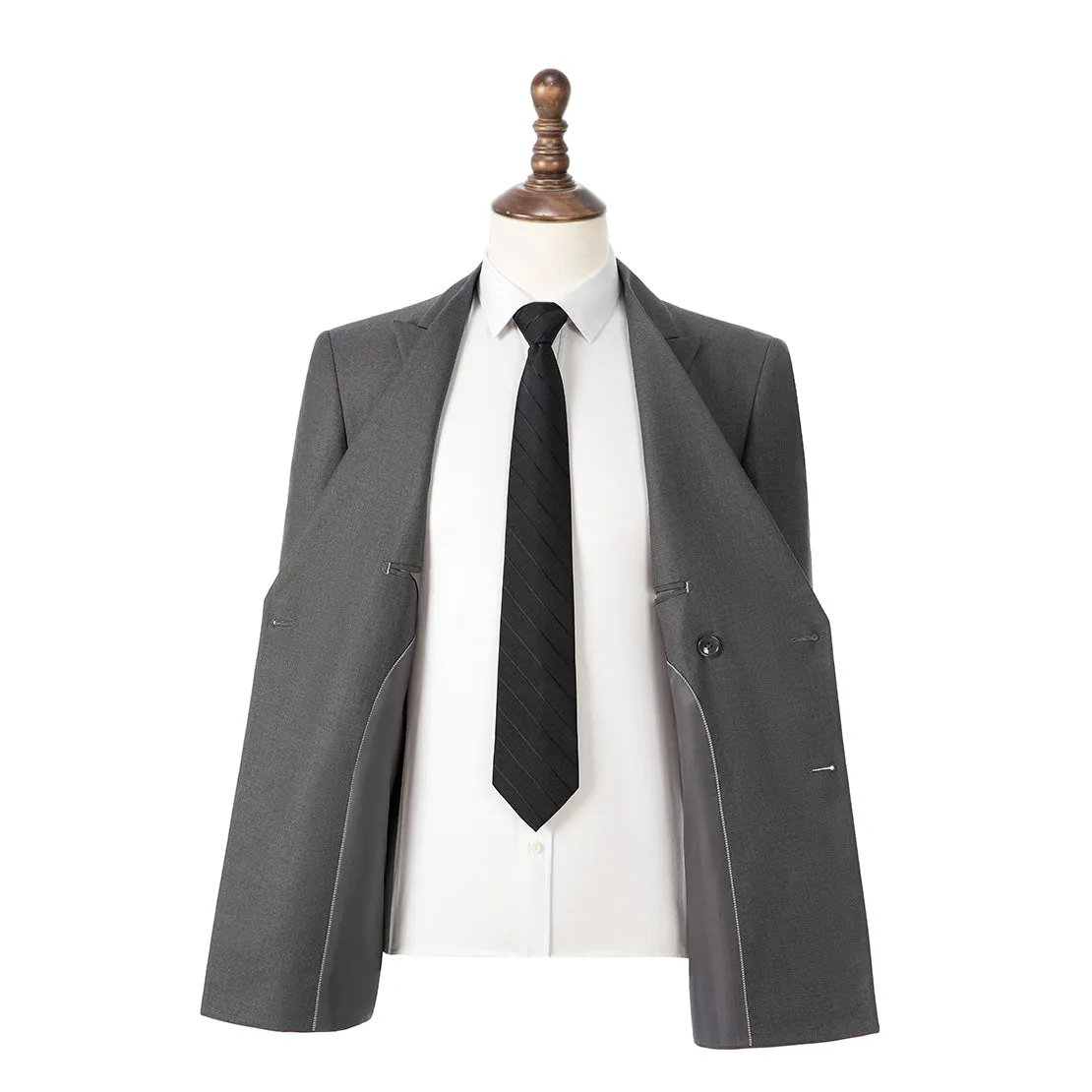 Formal 2 Pieces Mens Suit Flat Peak Lapel Double Breasted Tuxedos For Wedding (Blazer Pants)