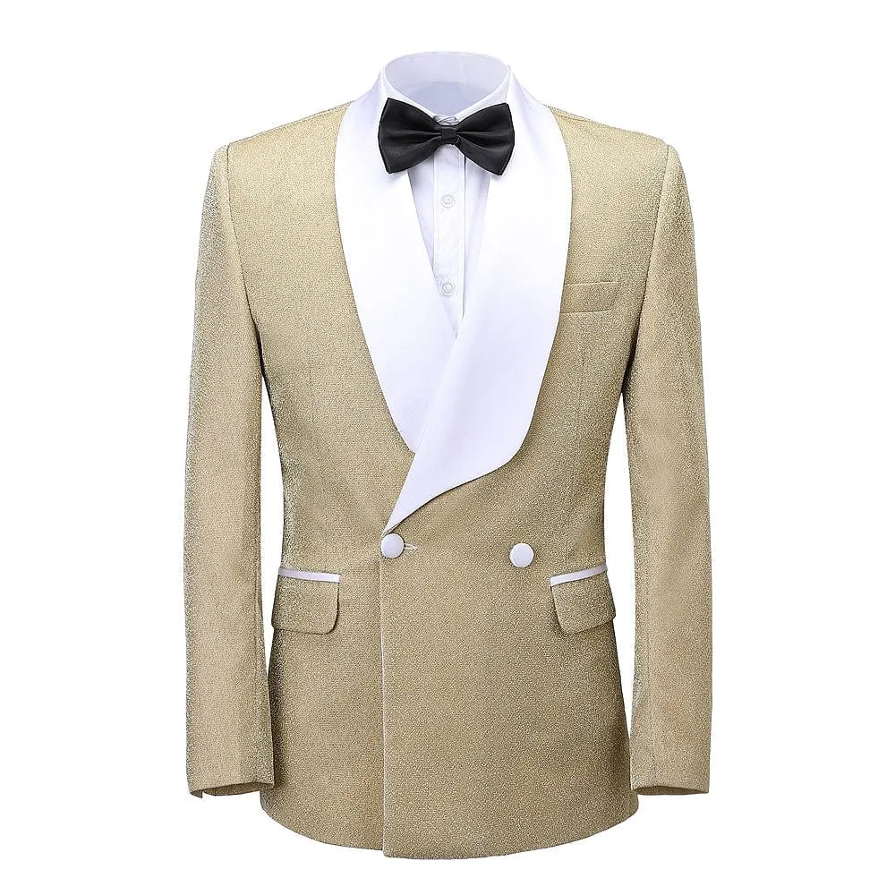 Formal Men's Suit Double Breasted Peak lapel 2 Piece Business Tuxedos (Blazer Pants)