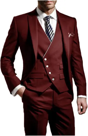 Formal Suits for Men Wedding Slim Fit 3 Piece Mens Prom Suits Jackets Tuxedo Set for Party JXZ012