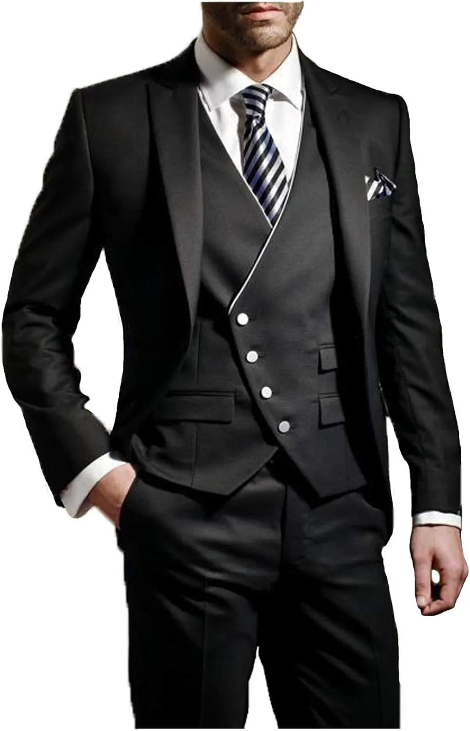 Formal Suits for Men Wedding Slim Fit 3 Piece Mens Prom Suits Jackets Tuxedo Set for Party JXZ012