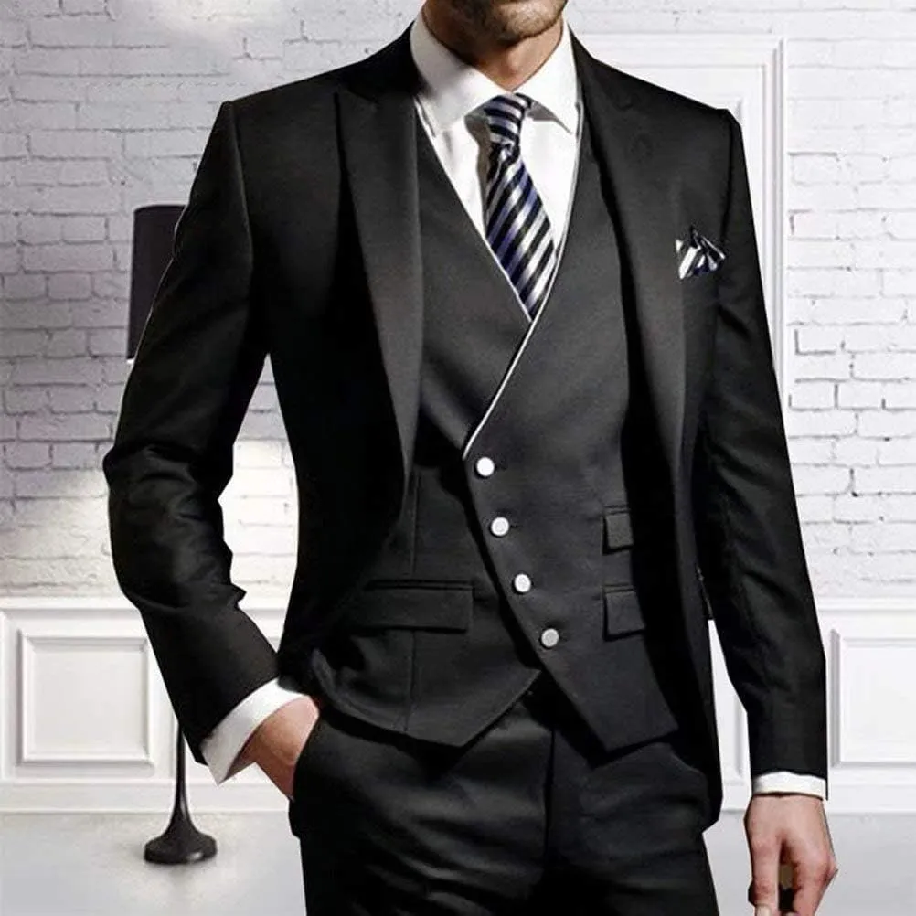 Formal Suits for Men Wedding Slim Fit 3 Piece Mens Prom Suits Jackets Tuxedo Set for Party JXZ012