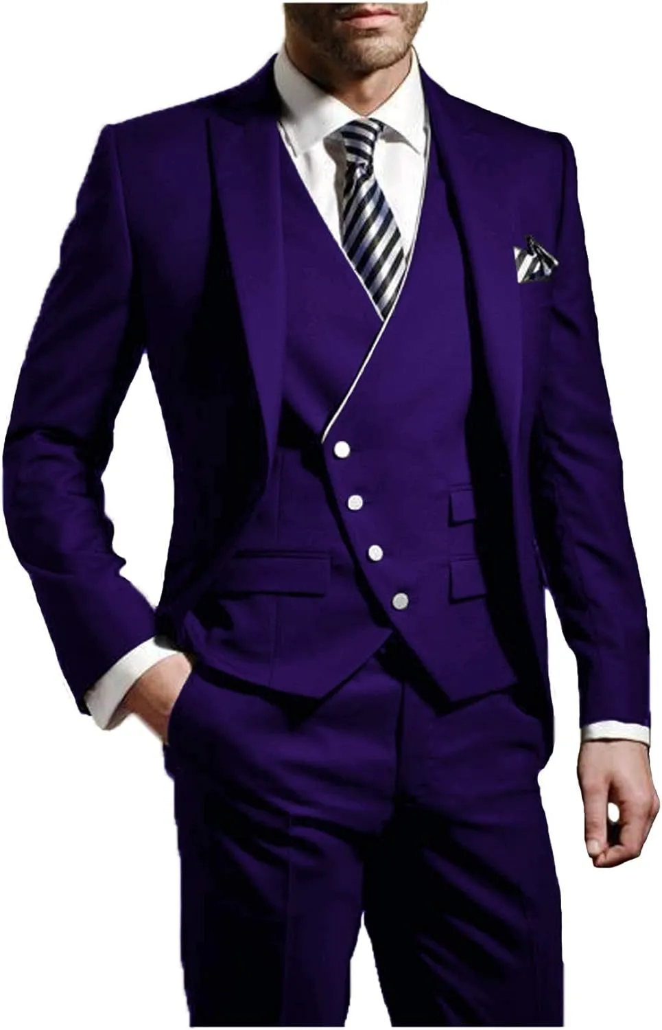Formal Suits for Men Wedding Slim Fit 3 Piece Mens Prom Suits Jackets Tuxedo Set for Party JXZ012