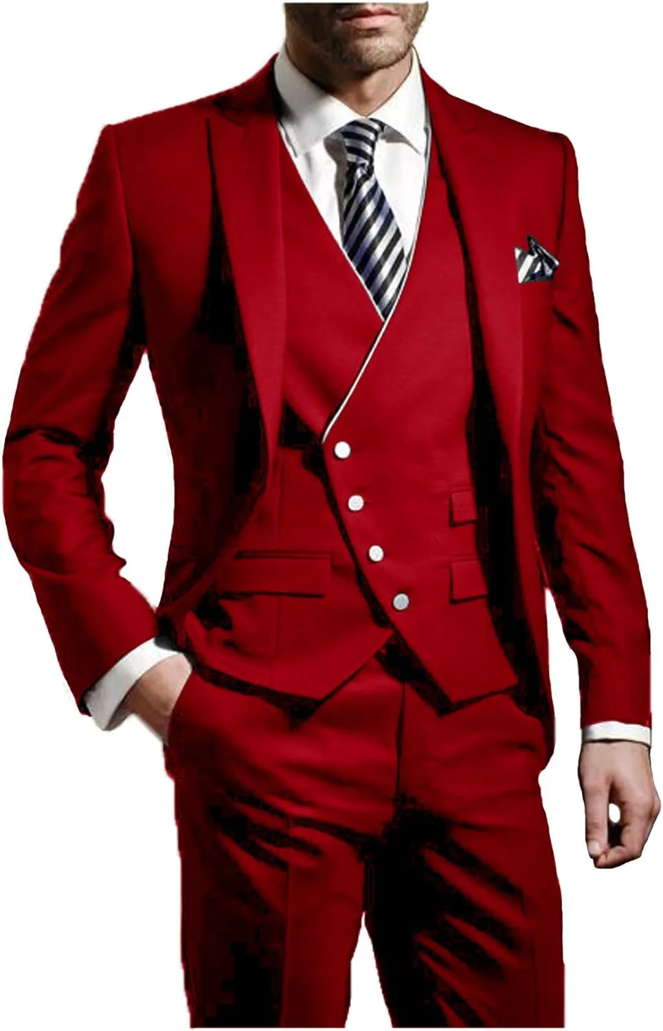 Formal Suits for Men Wedding Slim Fit 3 Piece Mens Prom Suits Jackets Tuxedo Set for Party JXZ012