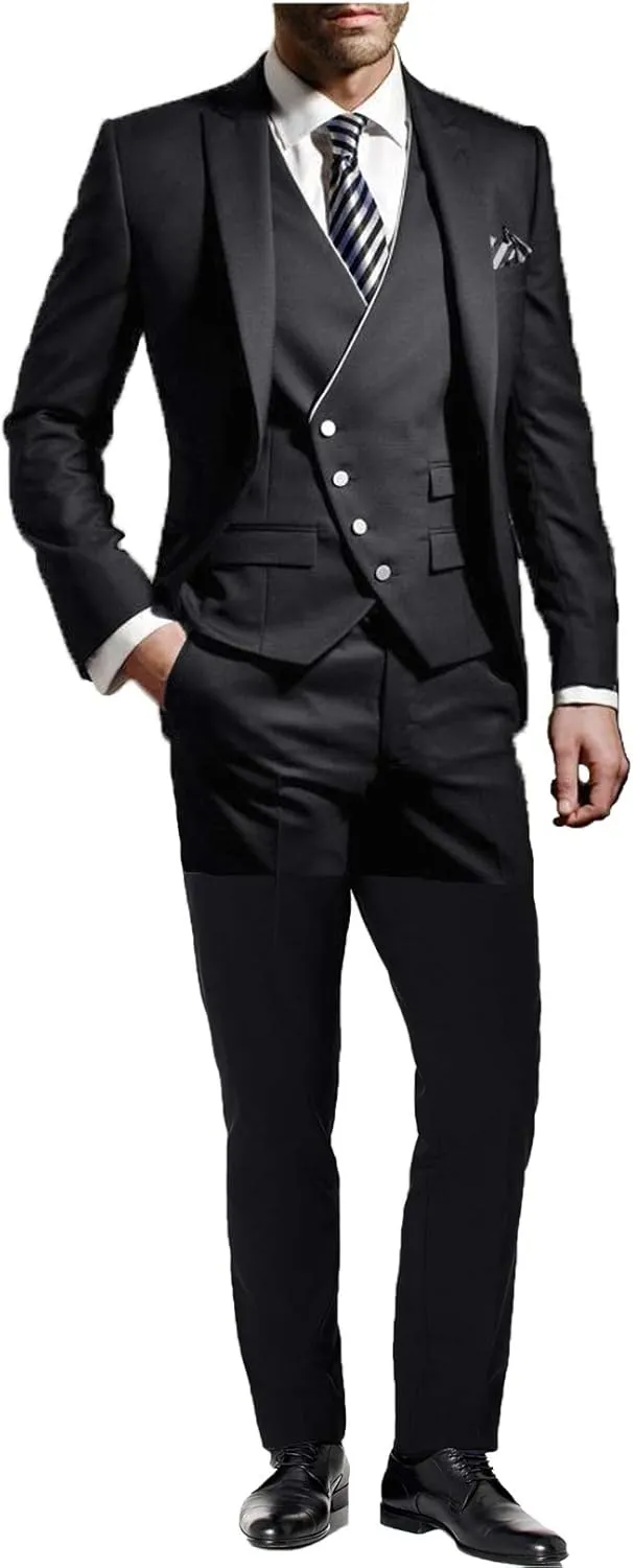 Formal Suits for Men Wedding Slim Fit 3 Piece Mens Prom Suits Jackets Tuxedo Set for Party JXZ012