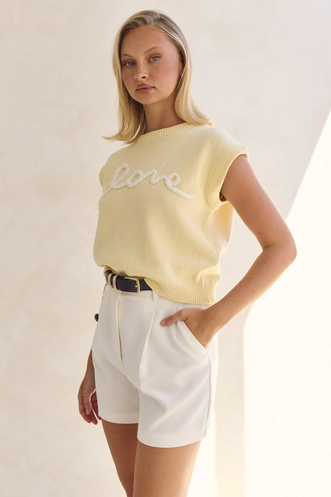 Caterina Knit Top (Butter) Tagless Neckline Design