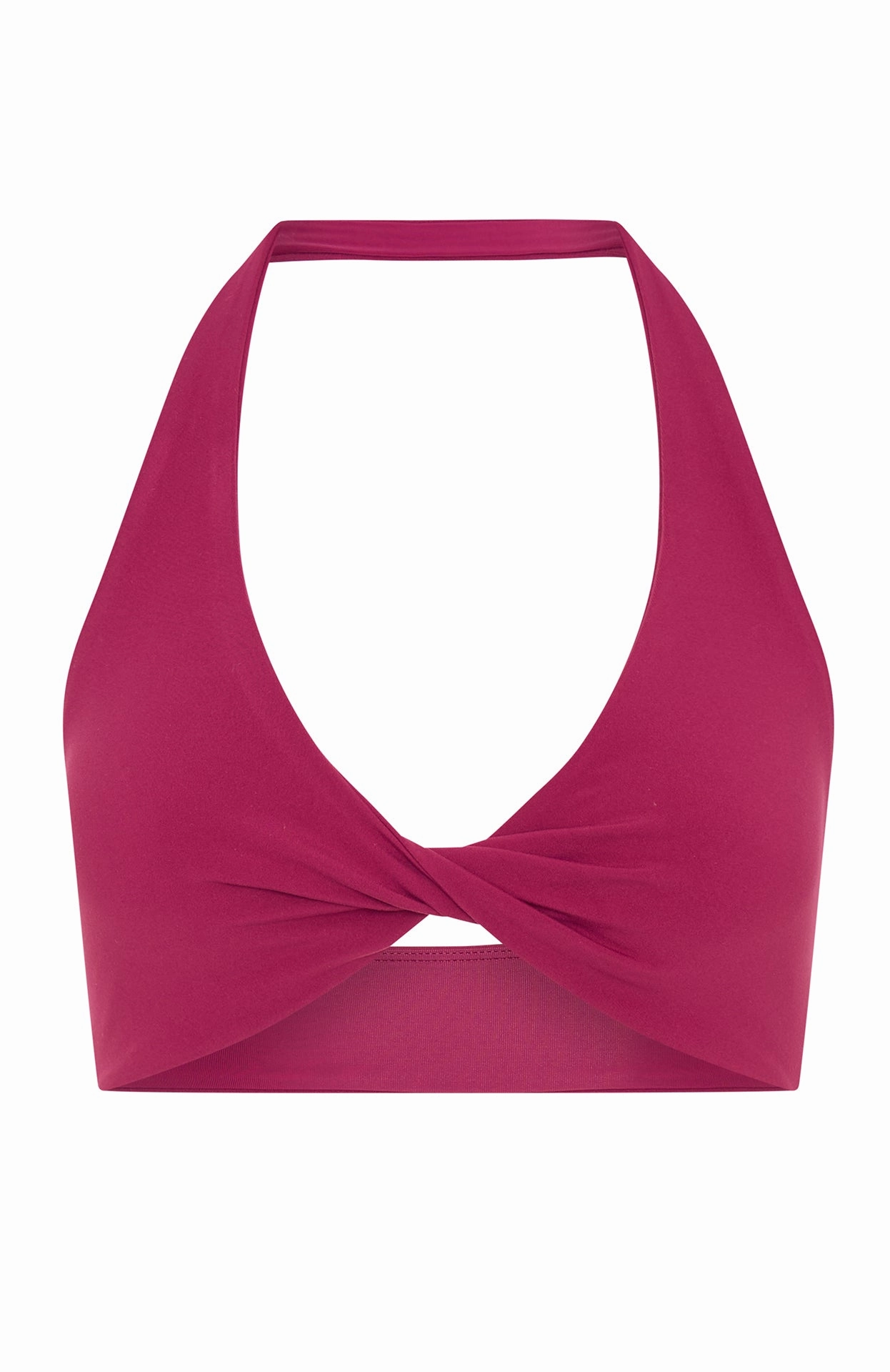 Velocity Sports Bra Berry Yarn Dyed Fabric ConvertibleCollar