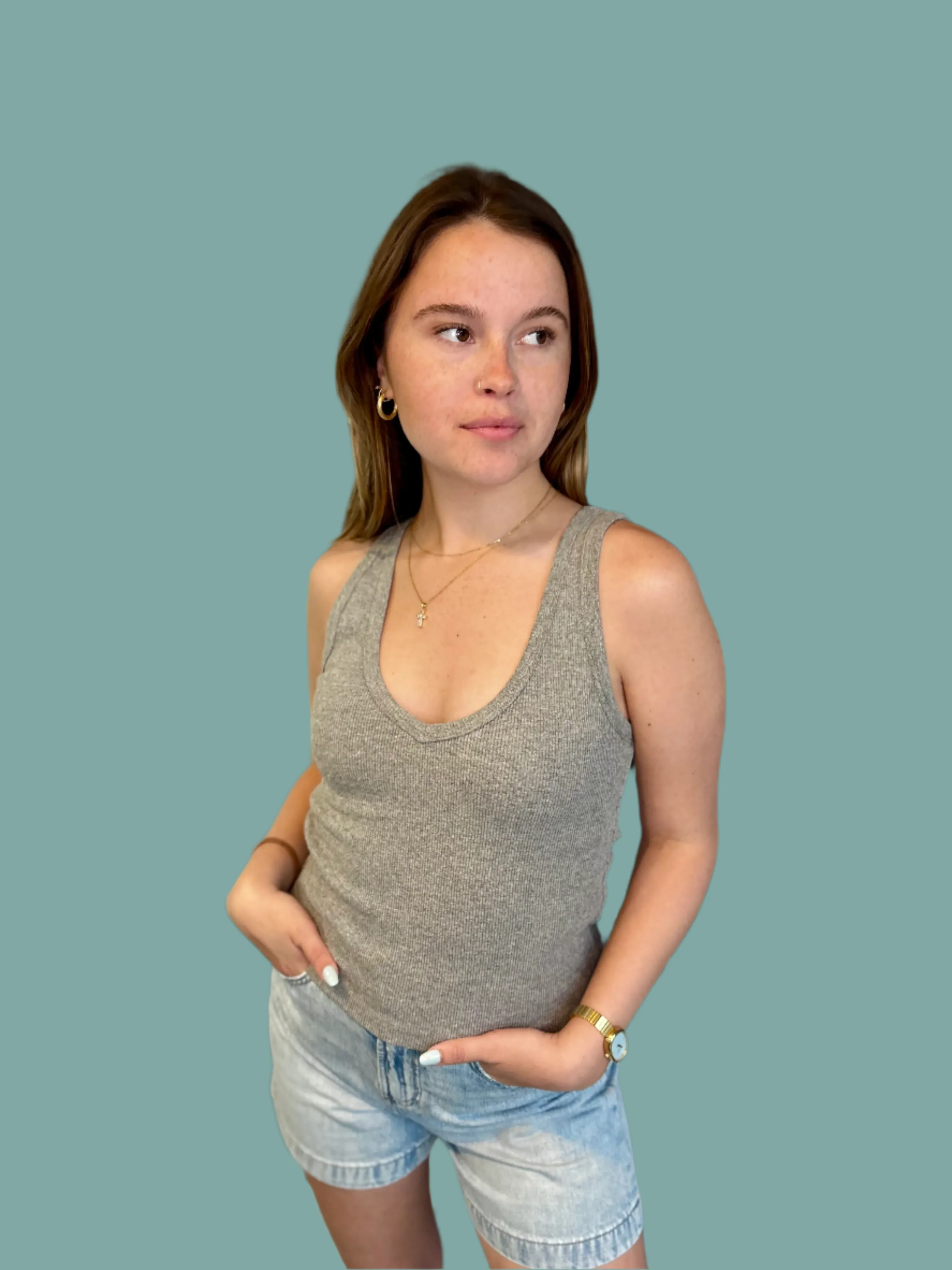 Ergonomic Fit Design Maria Tank - Dark Heather