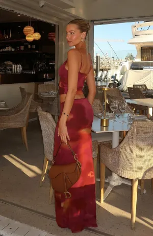 Sequined Finish Sunset Girl Maxi Skirt Dark Romance