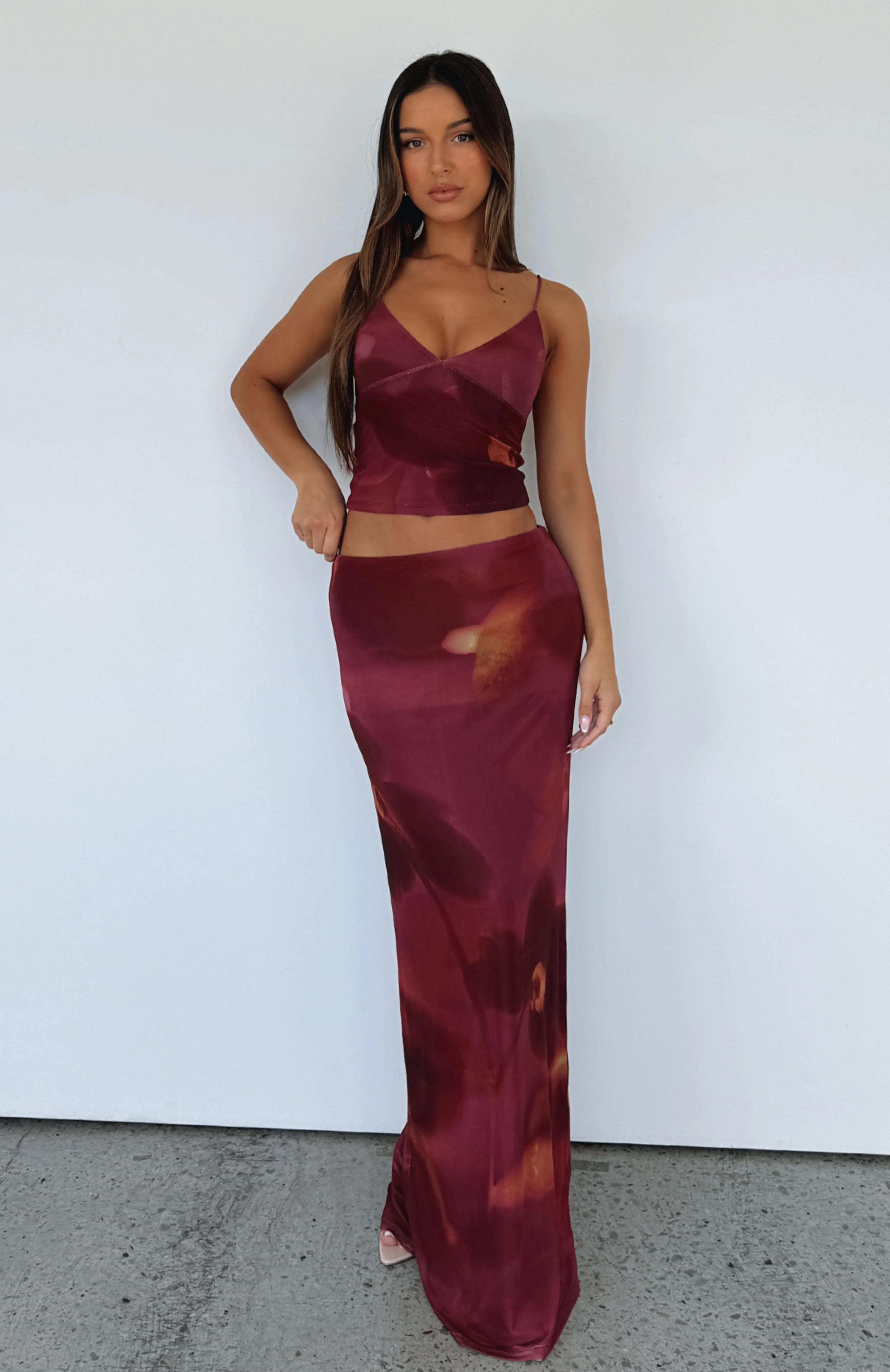 Sunset Girl Maxi Skirt Dark Romance natural fiber