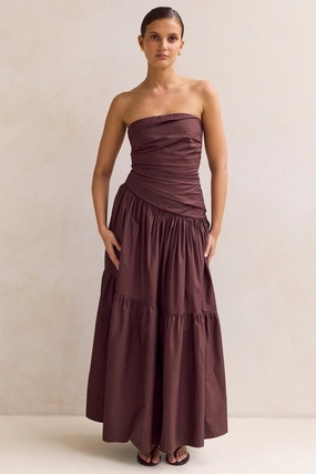 Smart Waistband Fit Brianna Maxi Dress (Chocolate)