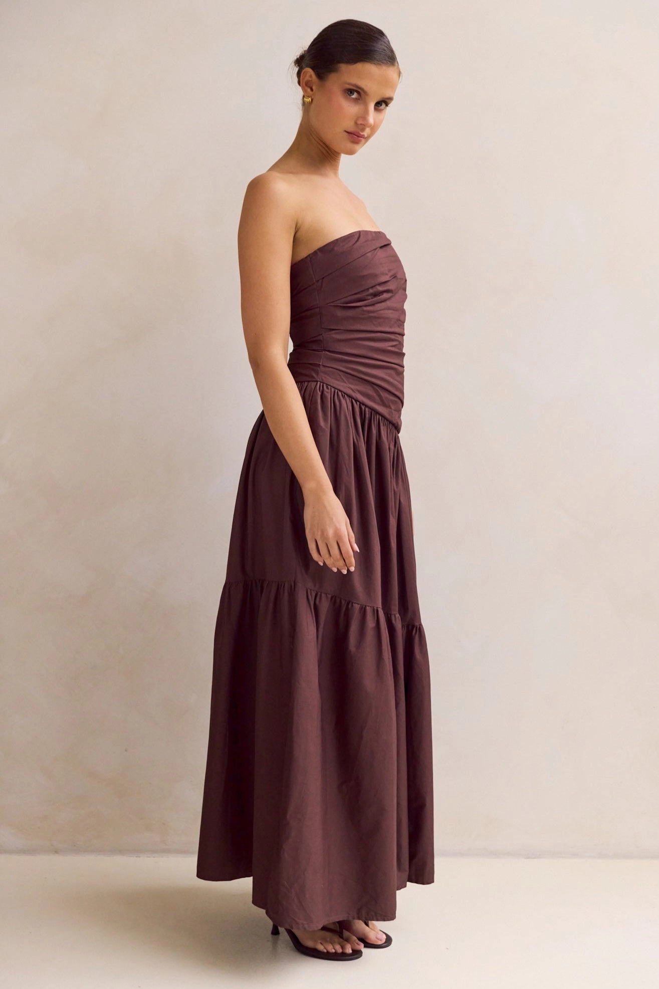 Brianna Maxi Dress (Chocolate) Smart Cut City Style