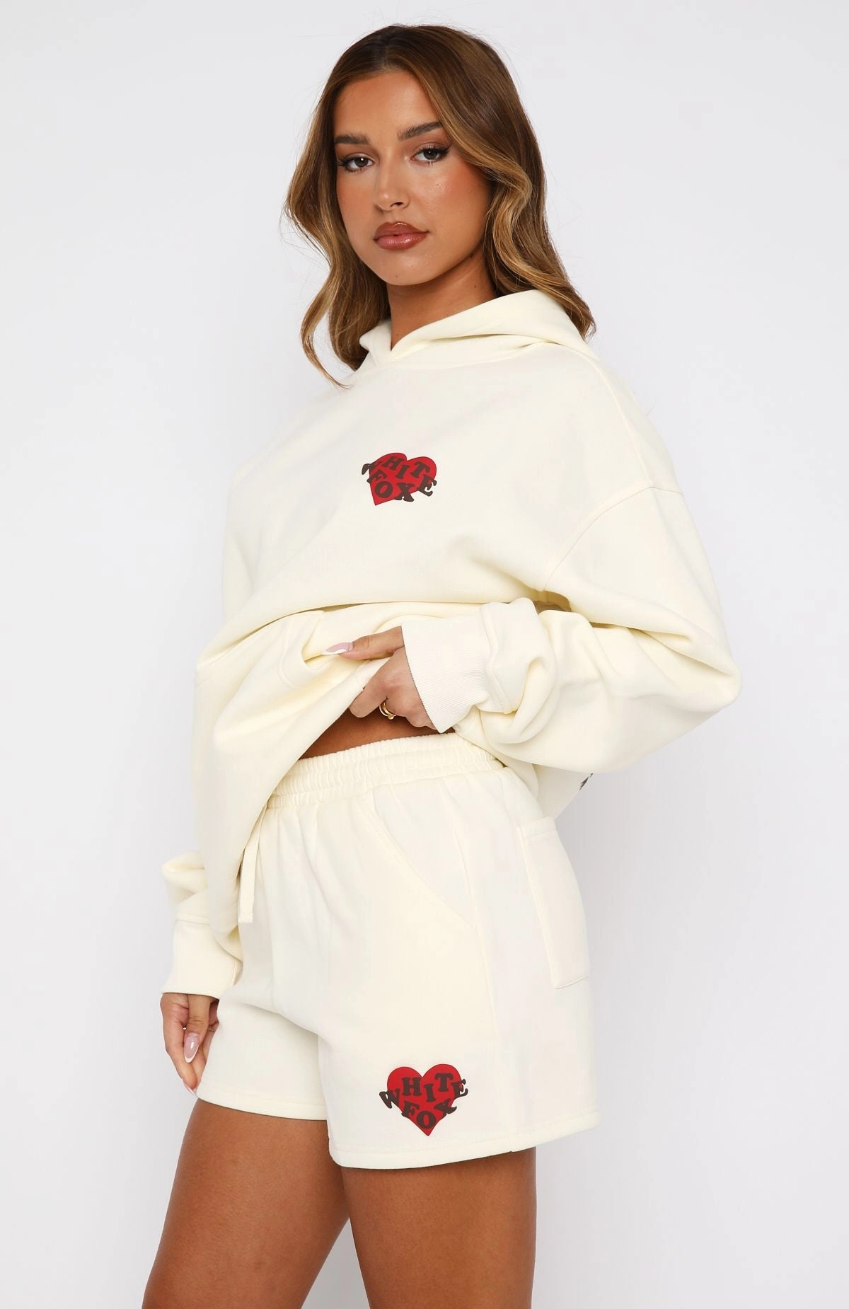 Elastic Edging We Don't Talk Anymore Lounge Shorts Cream