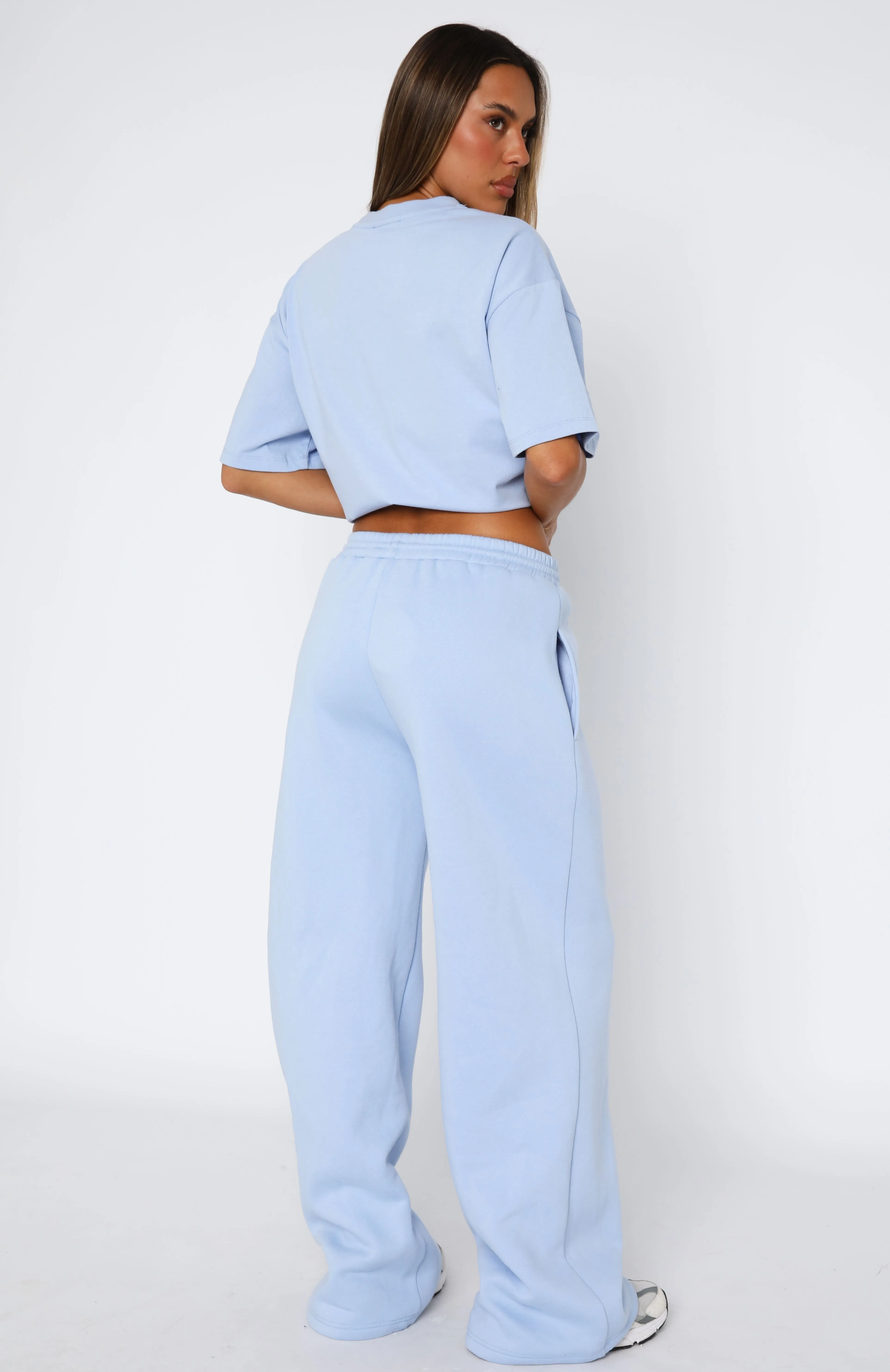 Subtle Details EcoFriendly Textile From The Archives Allora Wide Leg Sweatpants Blue