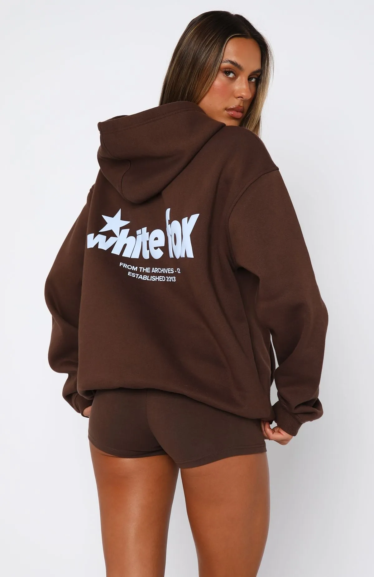 From The Archives Charli Oversized Hoodie Chocolate Mood Booster Unstructured Fit