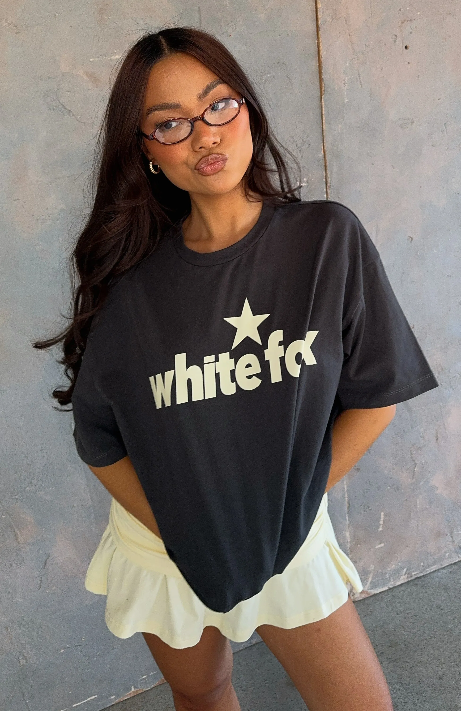 SoftTouch Finish From The Archives Charli Oversized Tee Charcoal