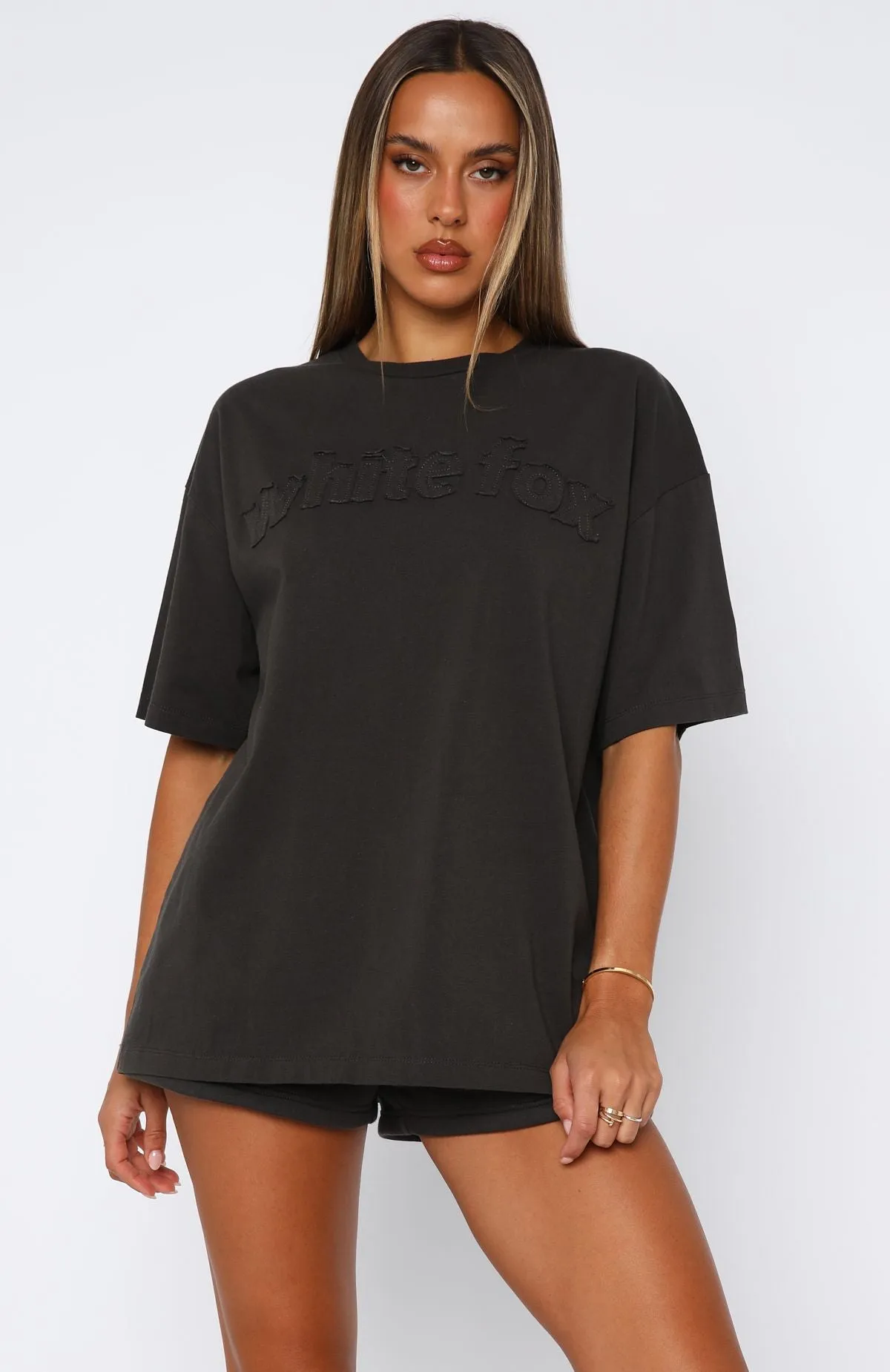 From The Archives Lexi Oversized Tee Charcoal Street Casual Style