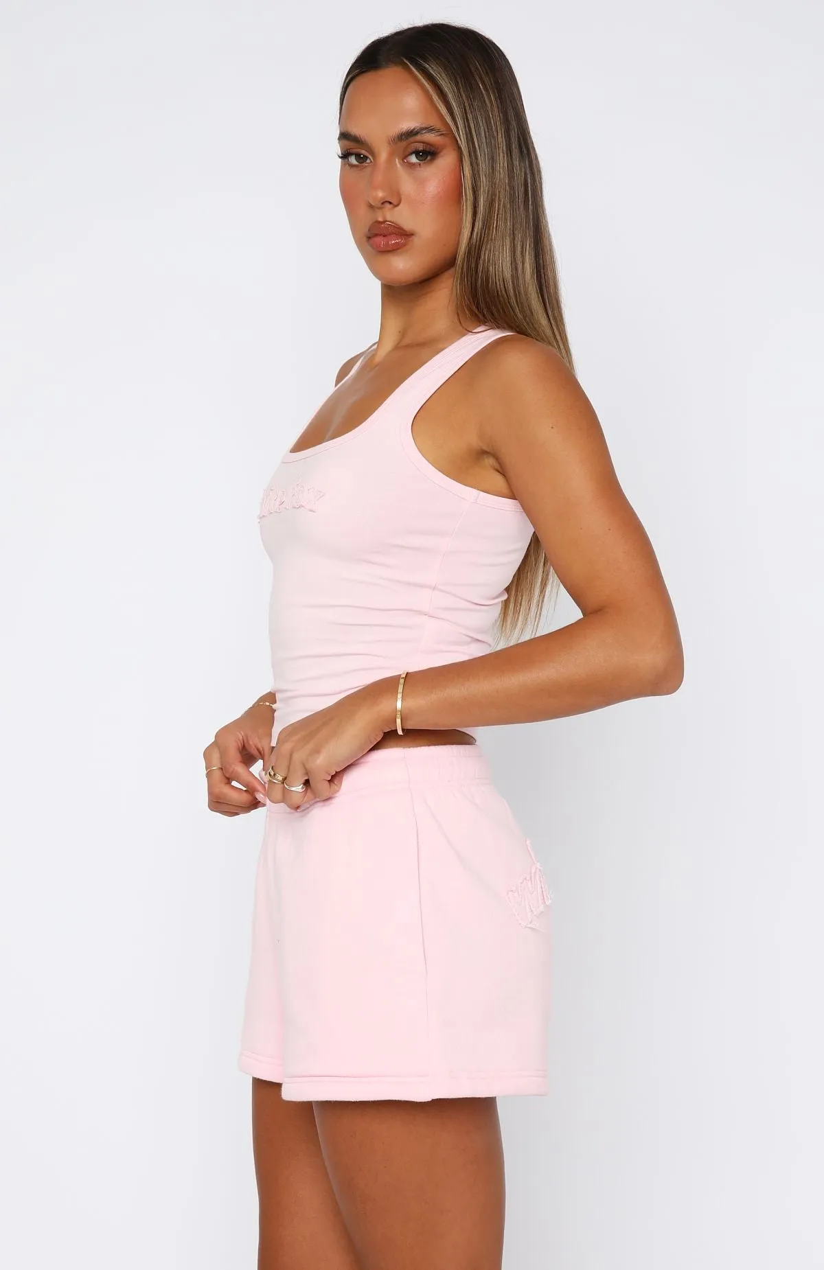 From The Archives Lexi Tank Pink Easy Fit BreathableKnit Fabric