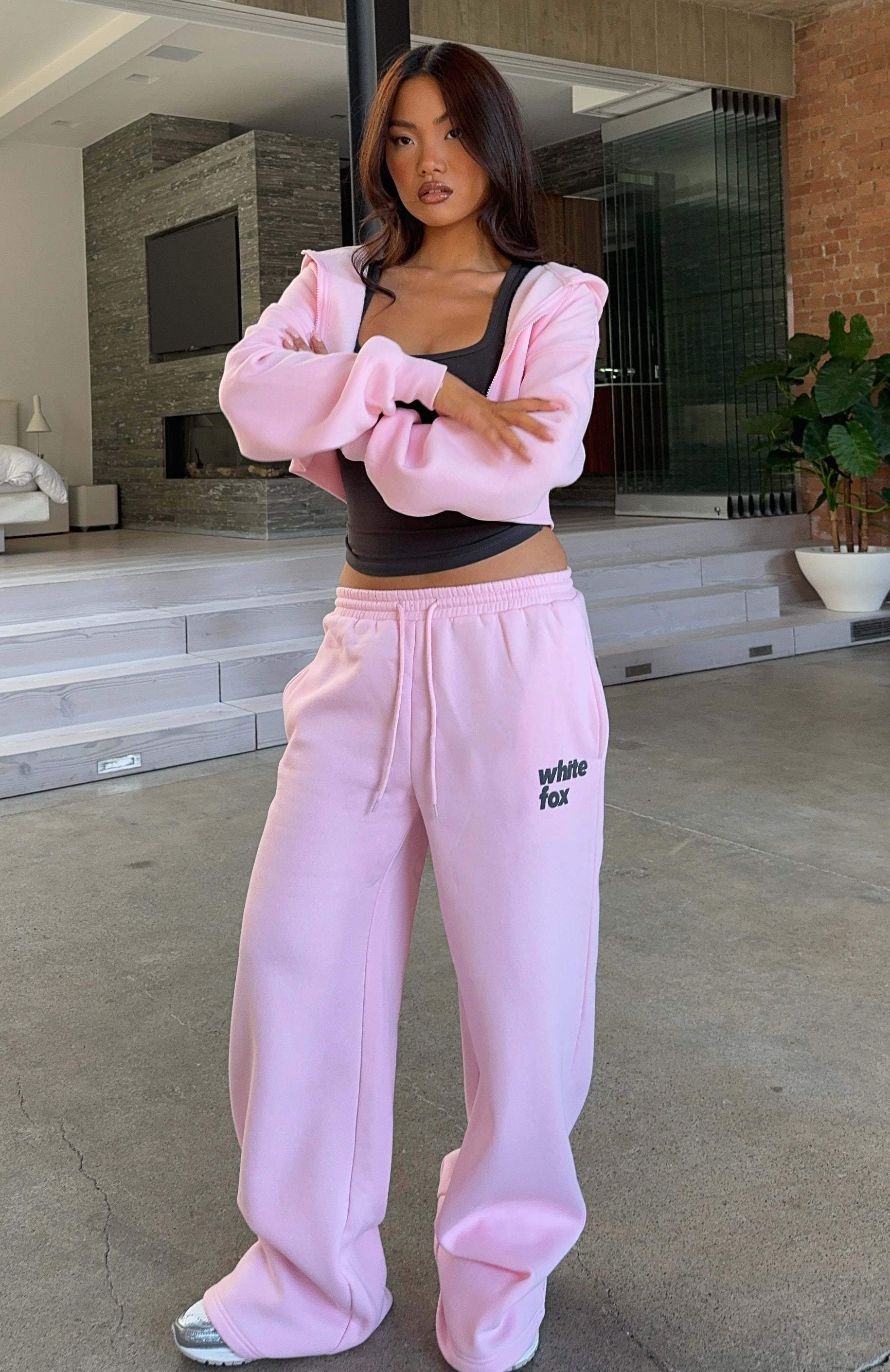 Flexible Knit Construction Circular Knit Technology From The Archives Charli Wide Leg Sweatpants Pink