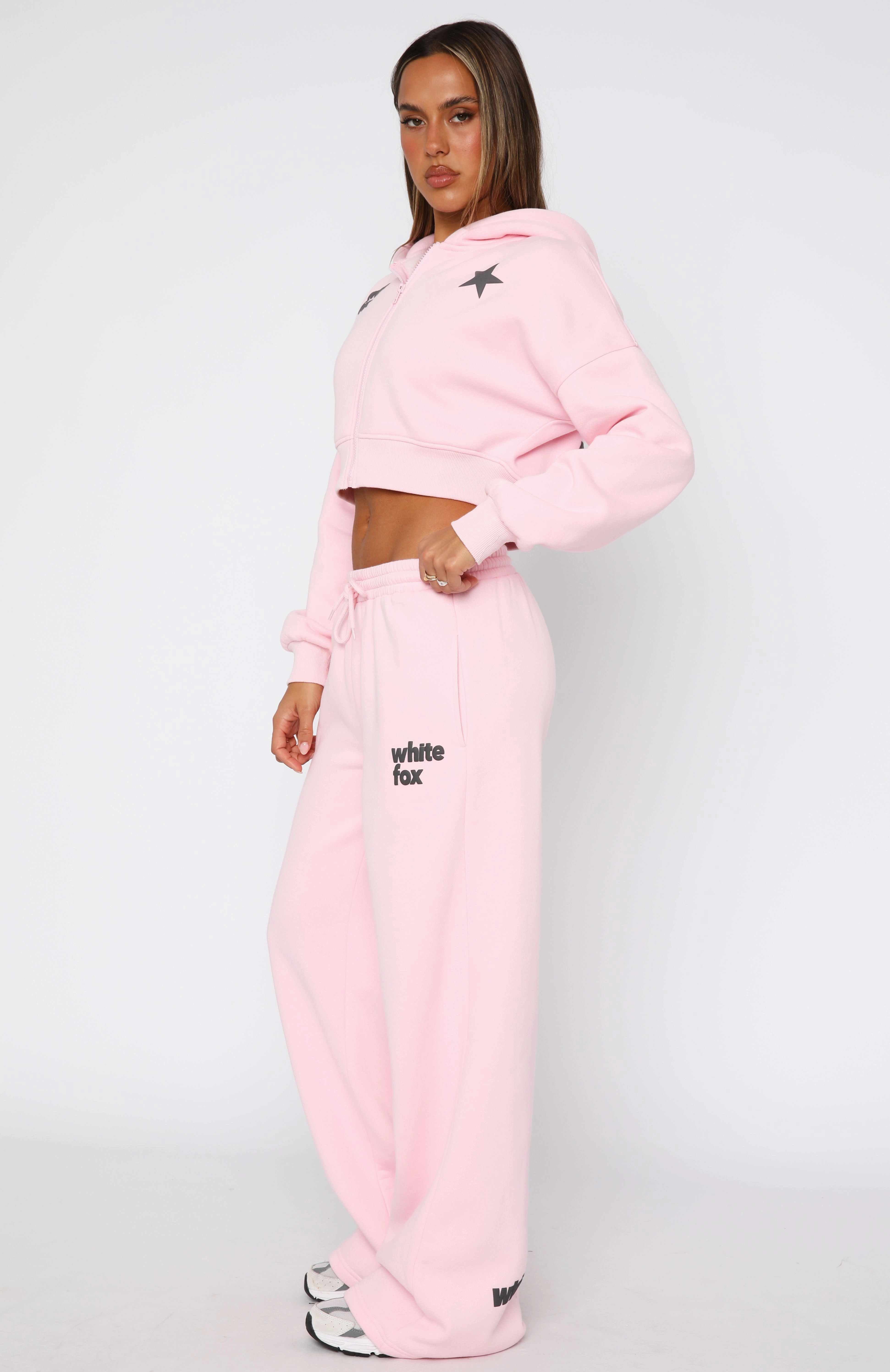 From The Archives Charli Wide Leg Sweatpants Pink Travel Warmth
