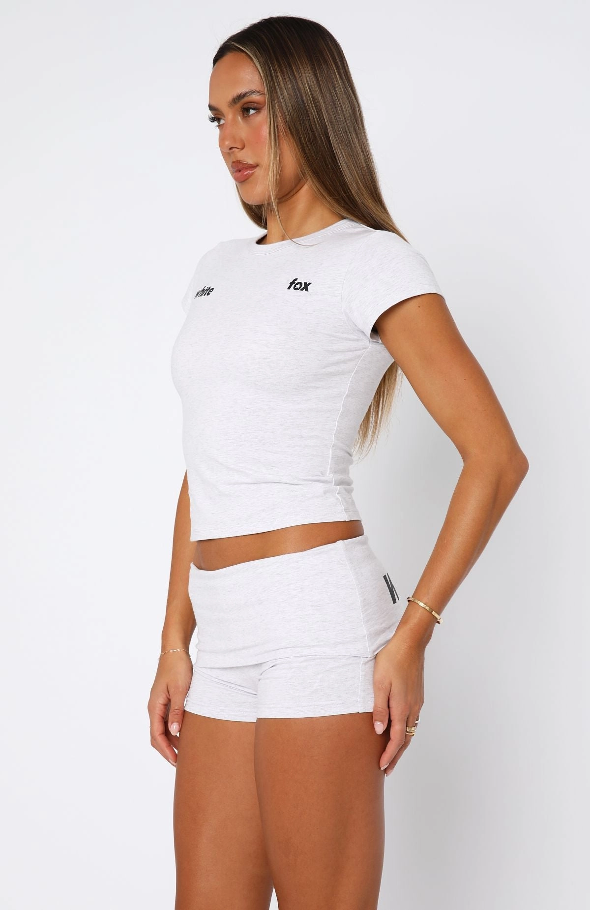 Relaxed Comforted Seam Free From The Archives Gigi Baby Tee Grey Marle