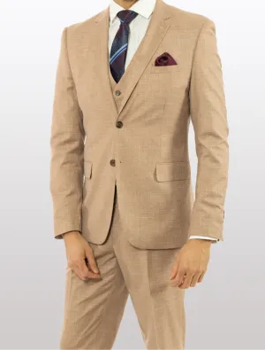 FUBU Dusty Pink Solid Vested Suit