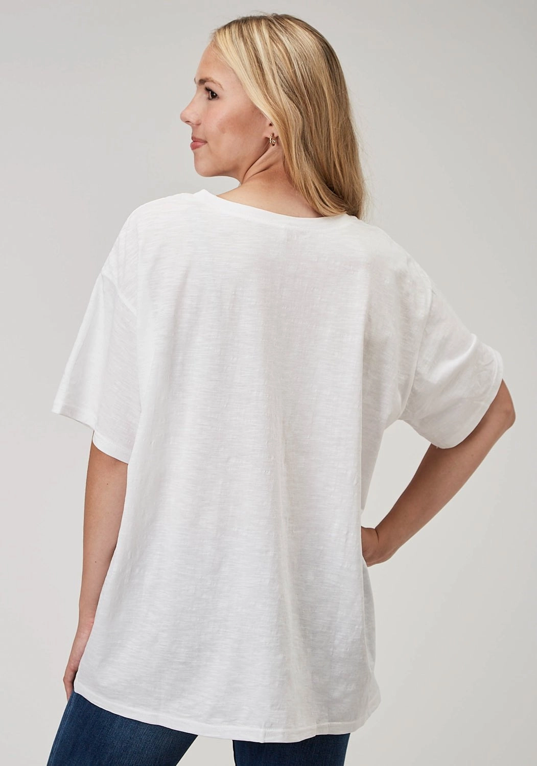 Seamless Shoulder Roper Womens Cowgirls Dont Cry White 100% Cotton S/S T-Shirt