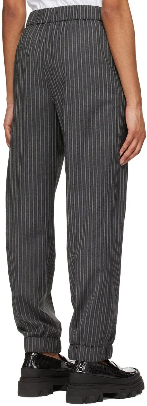 GANNI Grey Stripe Suiting Trousers
