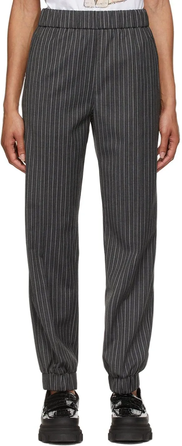 GANNI Grey Stripe Suiting Trousers