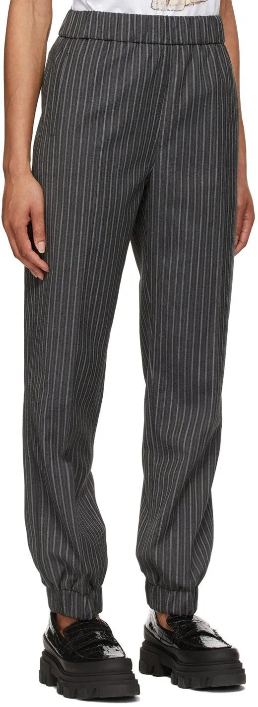 GANNI Grey Stripe Suiting Trousers