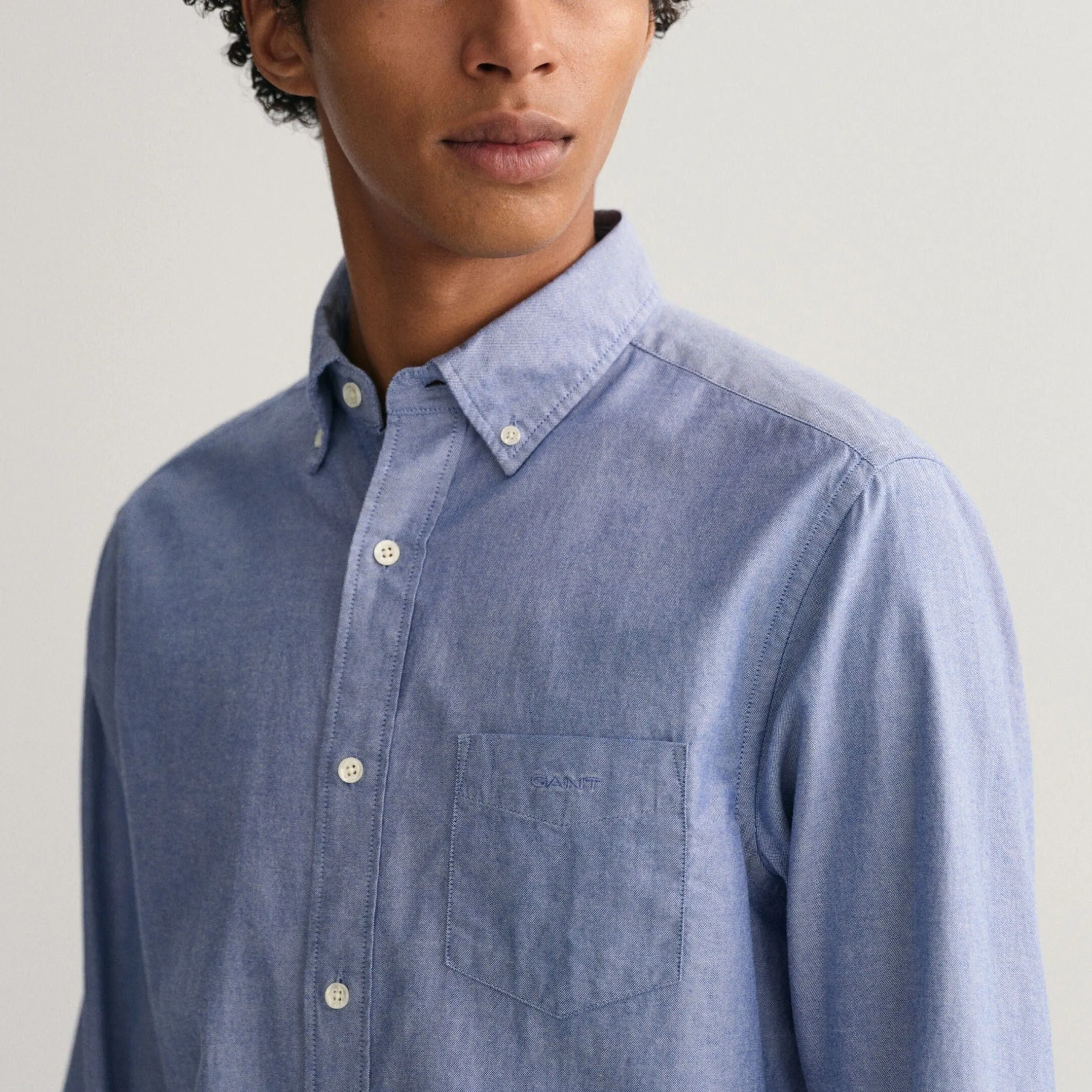 GANT Regular Fit Archive Oxford Stripe Short in College Blue