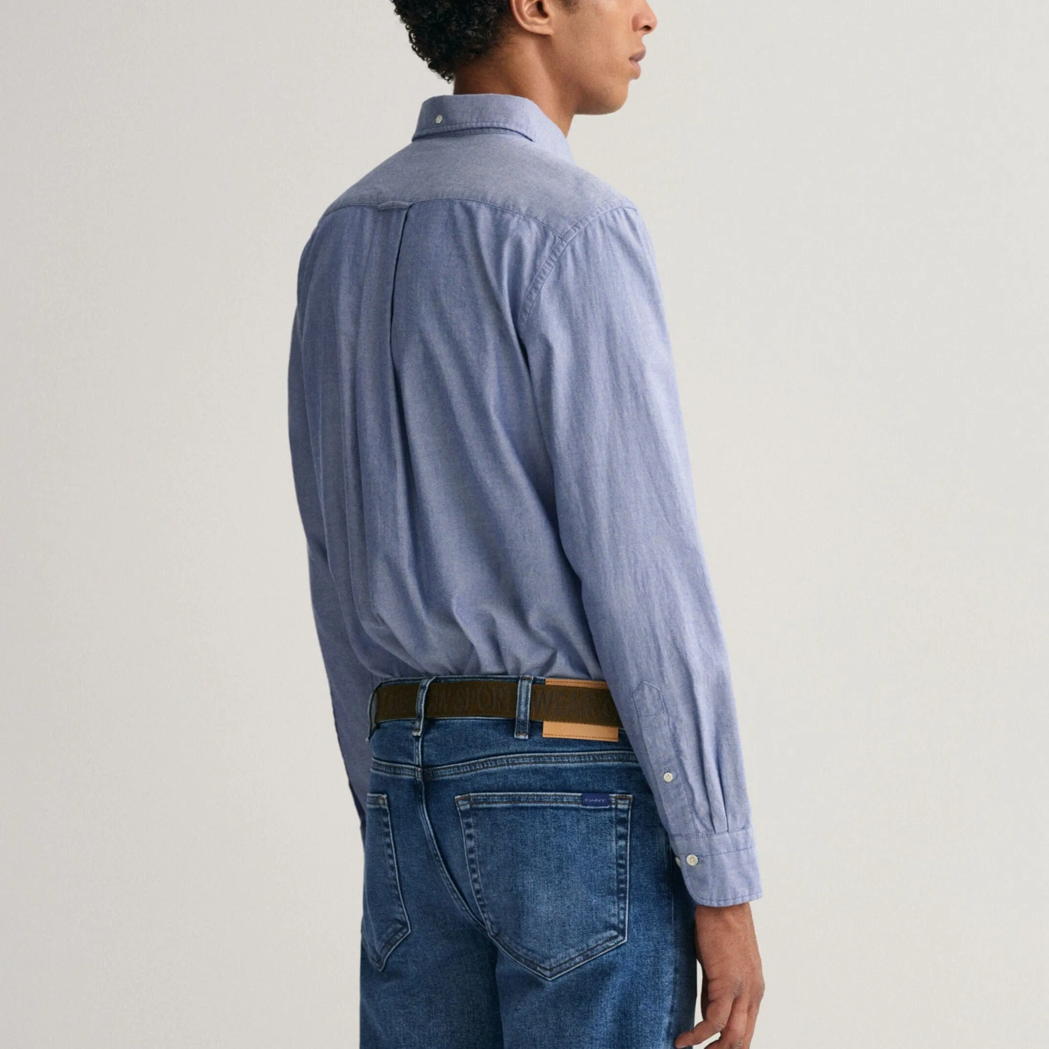 GANT Regular Fit Archive Oxford Stripe Short in College Blue