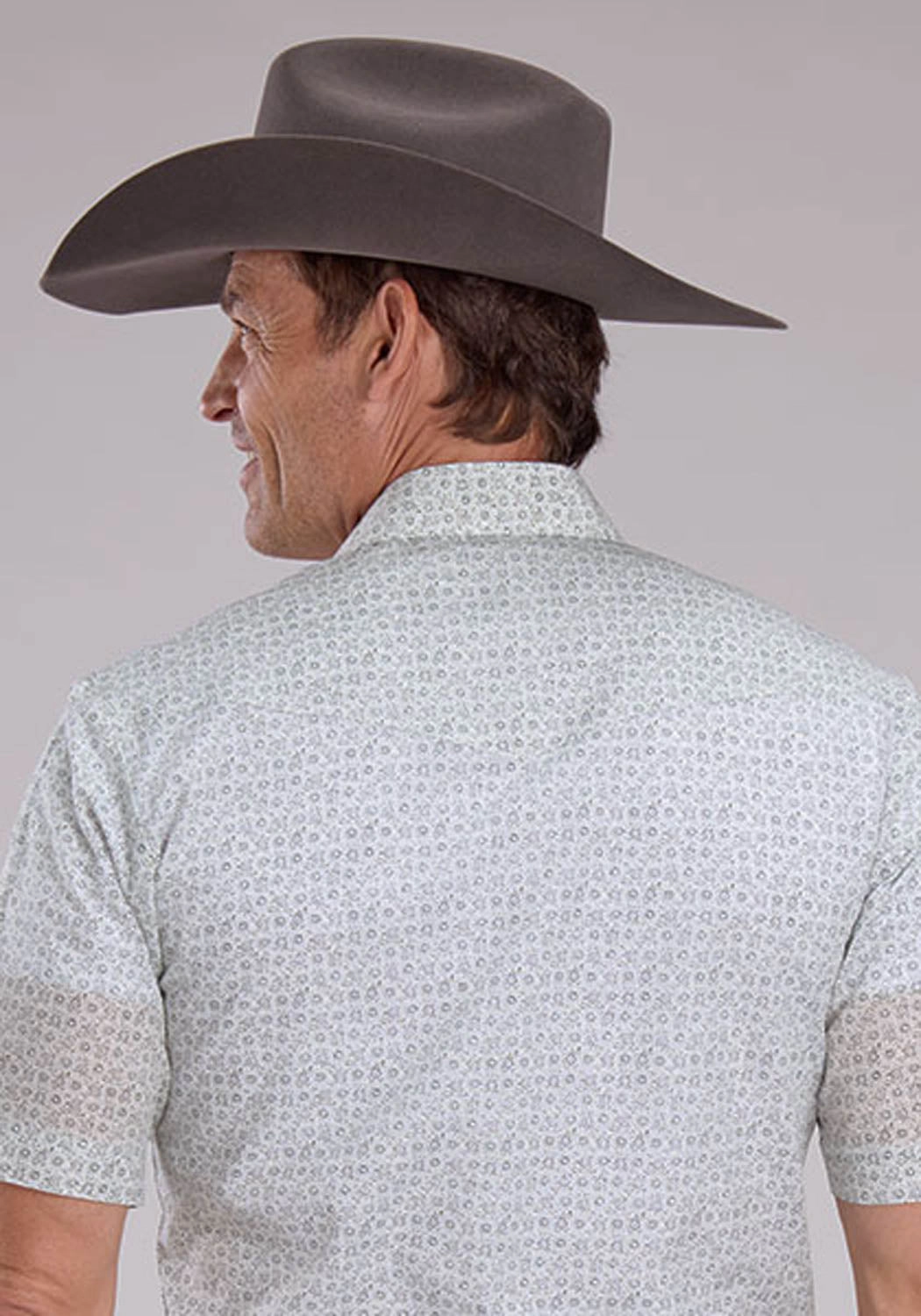 Trendy Fit Fashion Choice Roper Mens 2481 Floral Print Grey/White Cotton Blend S/S Shirt