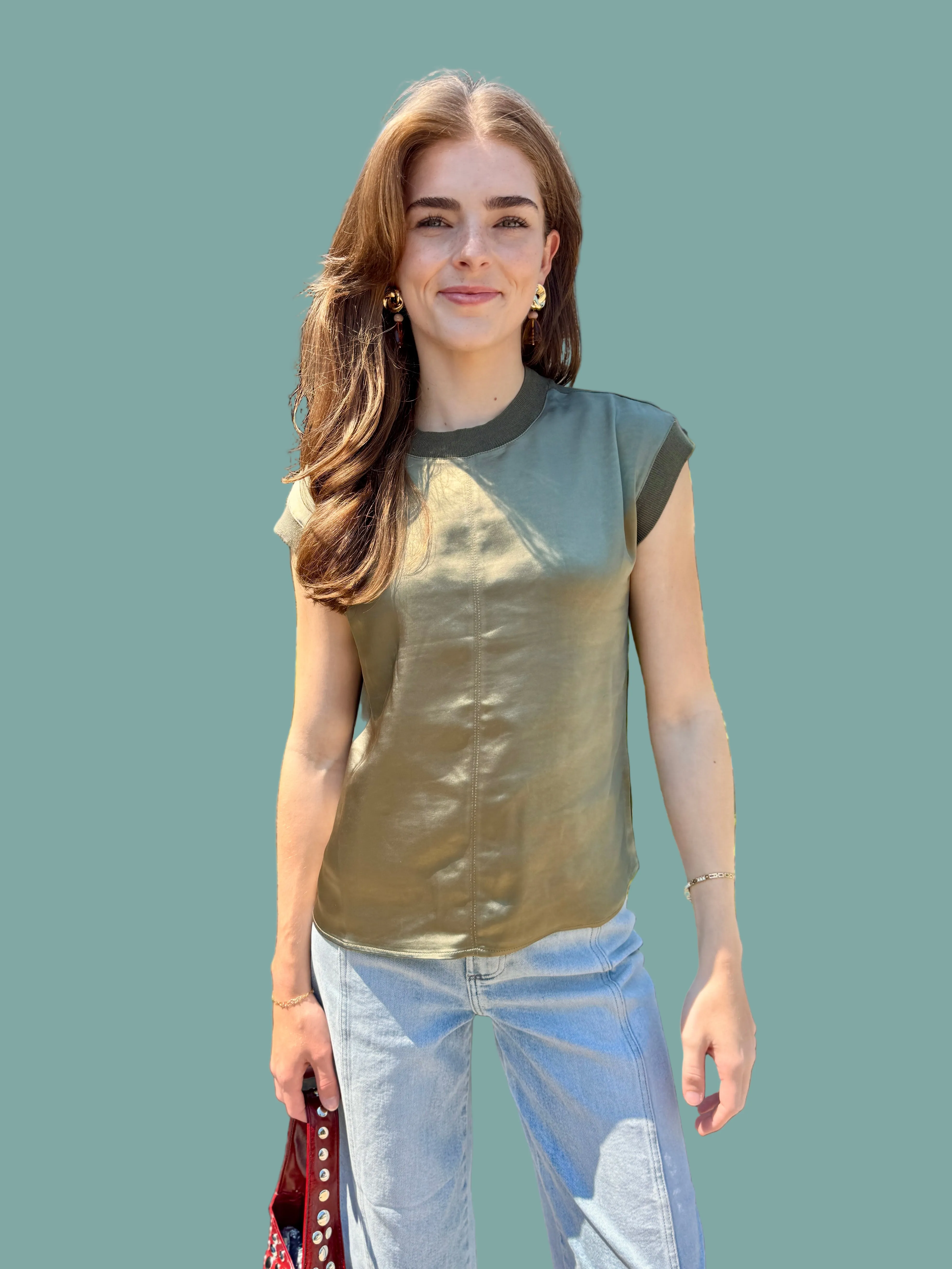 Smooth Zipper Integration Reflective Logo Detail Gaylor Top