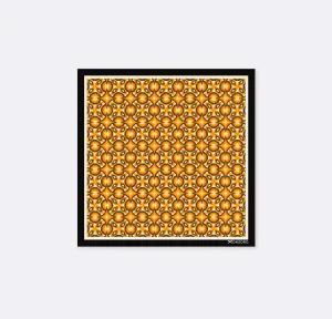 Geometric repeat pattern silk pocket square