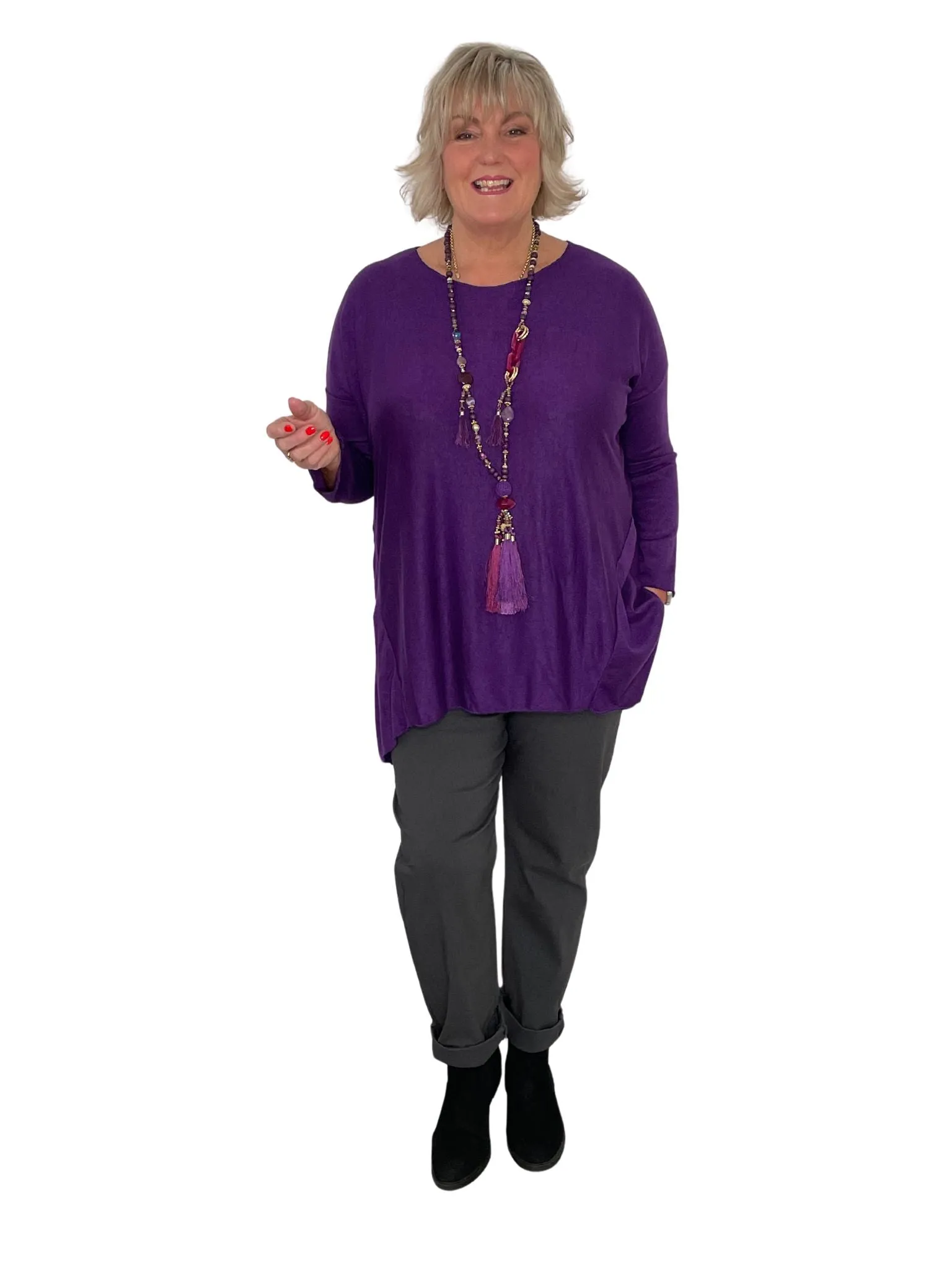 Georgia Plus Size Stretchy Ankle Grazer Trousers