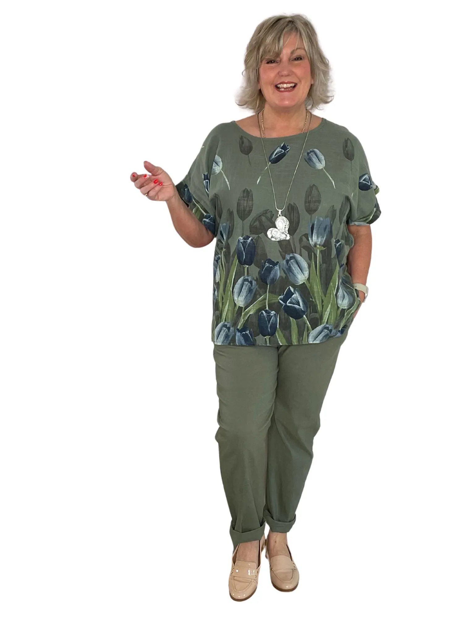 Georgia Plus Size Stretchy Ankle Grazer Trousers