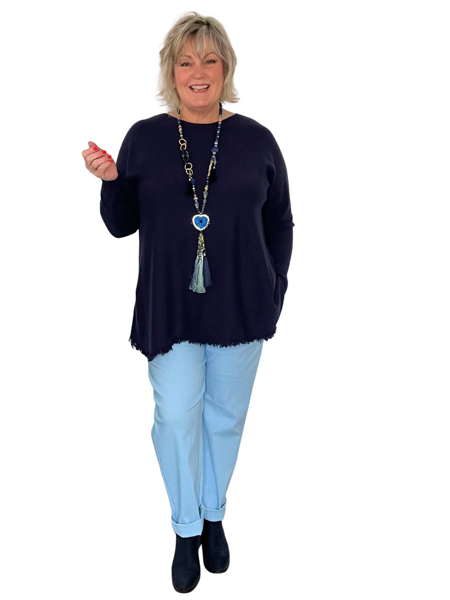Georgia Plus Size Stretchy Ankle Grazer Trousers