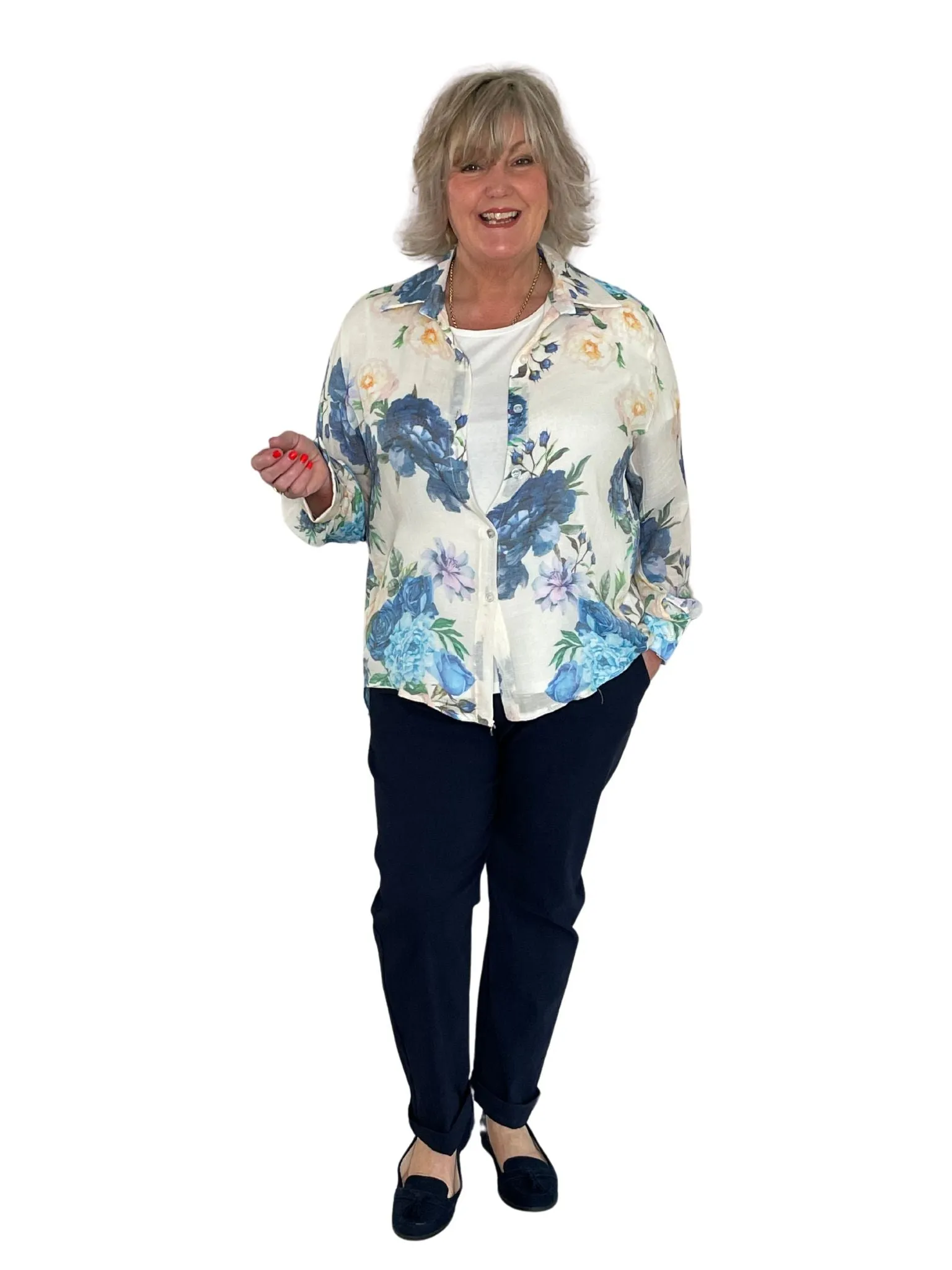 Georgia Plus Size Stretchy Ankle Grazer Trousers